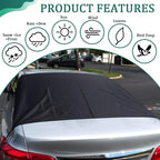 Car Windshield Cover for Ice and Snow, Frost Guard Windshield Cover, Car Windshield Snow Cover Winter Ice Sunshade Protector, Universal Car Exterior Accessories for Cars, Trucks, Vans (Rear)
