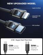 【Upgraded】 Retractable Car Charger 4 in 1, Fast Car Phone Charger with Cord 2.6ft, USB C and Apple Car Charger Adapter, Compatible with iPhone 17/16/15/15 Pro Max/14/13/12/11, Galaxy, Pixel