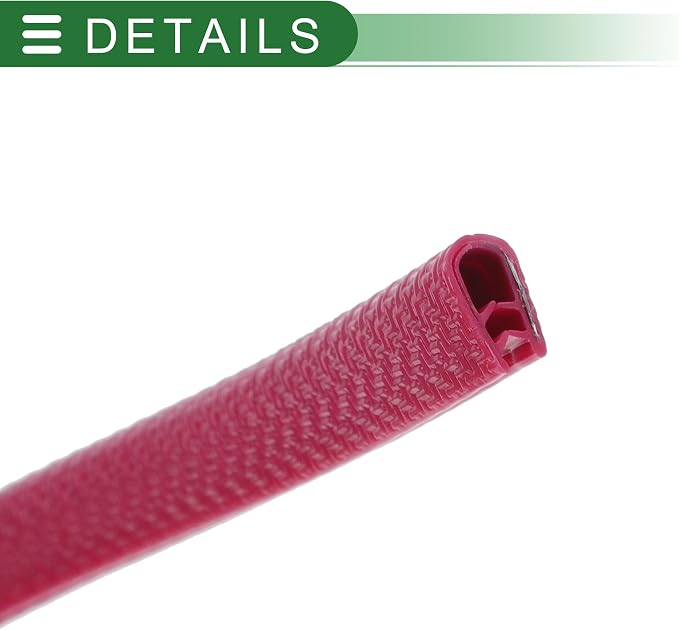 Universal Car Door Edge Protective Sealing Strip U-Type Door Scratch Protection Guard, 65.62ft 20m, Anti-scratch Collision, PVC Iron, Rose Red