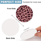 Red Leopard Print Steering Wheel Cover for Women, Steering Wheel Covers with Anti-Slip Lining, Universal 14.5-15 inchs Car Interior Accessories with 2PCS Car Coasters Suitable for Men and Women