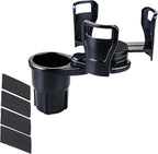 Dual Car Cup Holder Expander with 2.59" Base, 2-in-1 Universal Cup Holder Extender, 16 Cushion Pads for Stability, Expandable Top (2.87"-5.9") for Large Bottles, Mugs & Instant Noodle Bowls