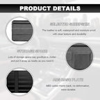 Car Sun Visor Organizer, Leather Sun Visor Pocket Organizer Case with Multi-Pocket Net Zipper, Suede Note Holder Car Visor Storage Pouch for Card Pen Sunglasses Document (Gray)