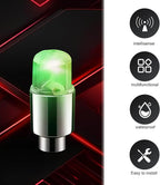 6 PCS LED Tire Valve Stem Cap Lights, 360 Degree Visibility Rotating Flash, Waterproof Wheel Lights for Trucks, Cars, SUVs (Green)