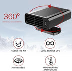 Portable Car Heater That Plugs into Cigarette Lighter, 12V Rapid 2-in-1 Heating & Cooling Windshield Defroster and Demister, Universal Vehicle Heater Fan Suitable for All Cars