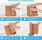 AIDEA Microfiber Cleaning Cloth Roll, 50PK, Reusable Paper Towels Tear Away Cloth, Microfiber Towels Washable Shop Rags, Lint Free Cleaning Rags for House, Kitchen, Window, 11.5"×11.5", Coffee