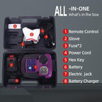 Electric Car Jack Hydraulic Cordless Remote Control 5 Ton 12V Small Portable Cordless Floor Jack Lift for SUV Sedan Vehicle MPV Car Change Tire Emergency Repair Tyre Purple