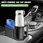 Car Cup Holder Expander, 2-in-1 Vehicle Water Bottles & Phone Holder with Adjustable Base, Versatile Automotive Interior Storage Accessories, Universal for SUV Truck Sedan