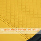 Car Armrest Storage Box Mat, Fiber Leather Car Center Console Cover, Car Armrest Seat Box Cover Accessories Interior Protection for Most Vehicle, SUV, Truck, Car (Yellow)