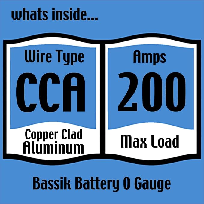 Bassik 1/0 Gauge AWG Primary Automotive Battery Power/Ground Wire Cable - Blue 20 Feet