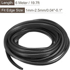 U Channel Edge Trim, 19.7ft Length Rubber Guard Seal Strip Edge Protector Fit for 1-2.5mm Edge, (15/64" W x 25/64" H) Black