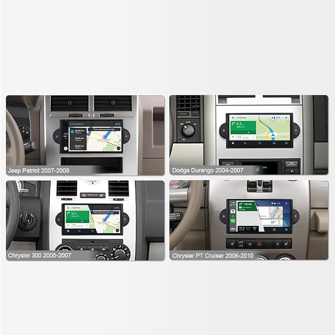Car Stereo for Dodge RAM/Chrysler 300/Jeep Grand Cherokee 2005 2006 2007 | 3GB+32GB Android Car In-Dash GPS Navigation Head Unit Upgrade with Carplay Android Auto, OEM Radio Replacement, Plug and Play