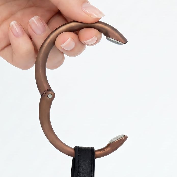 Bag Hanger Collection, The Ring that Opens into a Hook, Auto Closes | Holds 15 kg, Needs only 10mm to Hang a Hand Bag, Easy to Use with One Hand, The Instant Bag Hanger, 3 yr Warranty