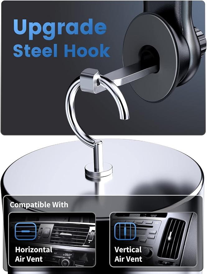 Car Vent Phone Mount, Car Phone Holder Mount with Swing Arm Air Vent Clip Car Mount Cell Phone Holder Car for iPhone 17/16/ 15/14/ 13 Pro Max & All 4.7" - 6.9" Android Smartphone