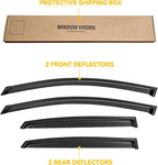 Window Visors for 2013-2019 Nissan Sentra, Rain Guards Shields Vent Deflector Shade Dark Smoke 2014 2015 2016 2017 2018 13 14 15 16 17 18 19, Tape-On, 4PCS