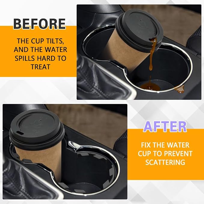 6PCS Silicone Car Cup Holder Insert with Arc Leaf Design, Car Cup Holder Expander, Silicone Self-Adhesive Cup Holder Stabilizer, Anti-Shake Auto Water Bottle Stabilizers for Most Vehicles