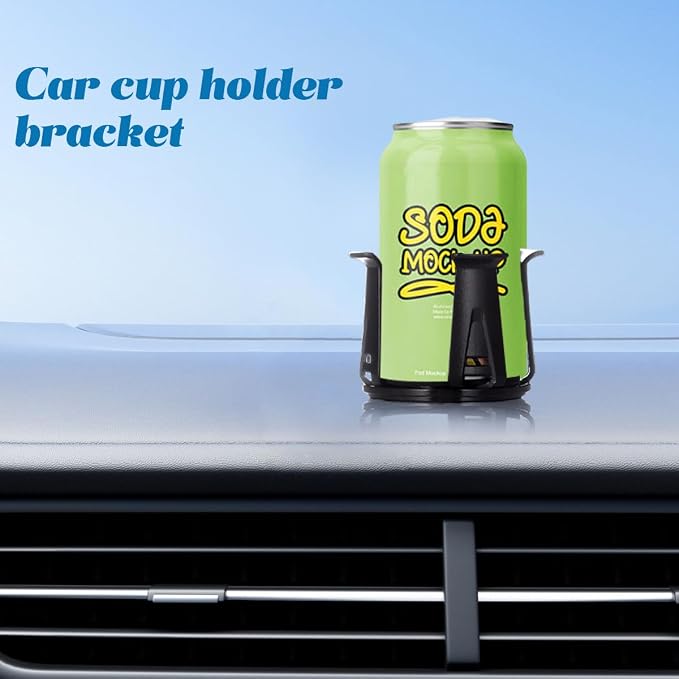 Zpana Car Slim Can Cup Holder Adapter, Vehicle Energy Drink Holder Insert, Reversible Wiggle Free Automotive Cup Holder Expander Accessories, Universal for SUV, Sedan, Truck(1PC)