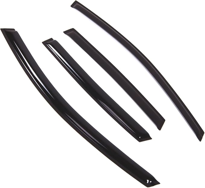 WD2-636 Dark Smoke 4 Pcs Set Window Visor (Outside Mount) Deflector Rain Guard Compatible with 2012-2016 Honda CR-V