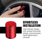Tire Valve Stem Caps - (5 Pack) Metal Air Caps with Plastic Liner, Corrosion Resistant, Leak-Proof, Universal Stem Covers for Cars Trucks Motorcycles and Bikes - Red