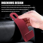 Car Seat Headrest Hooks, Purse Hook for Car, Automotive Headrest Handbags Holder, Auto Accessories Leather Seatback Organizer Hanger for Hanging Purses Bags Coats (Red, 1PCS)