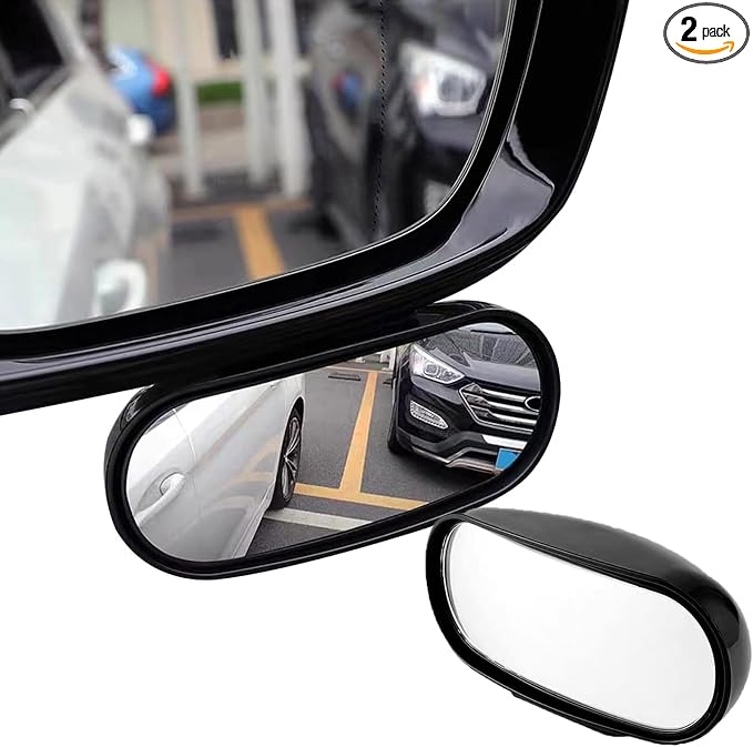 360 ° HD Blind Spot Car Mirror 2Pcs Blind Spot Car Rearview Stick on Mirror | Rectangular Adjustable Blindspot Convex Wide Angle Side Rearview Mirror for Car,Truck,SUV
