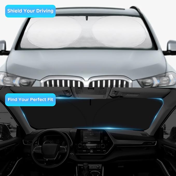 Windshield Sun Shade for 2019-2025 BMW 3 Series 328i M340i M3, Front Window Sun Visor Protector Cover Custom Fit BMW 3 Series Accessories