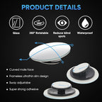 4 Pcs Blind Spot Car Mirror 360 Degree Adjustabe Glass Traffic Safety Rear View Mirror Convex Spot Frameless Adjustable Self Adhesive Angle for Larger Image Exterior Accessories (Round)