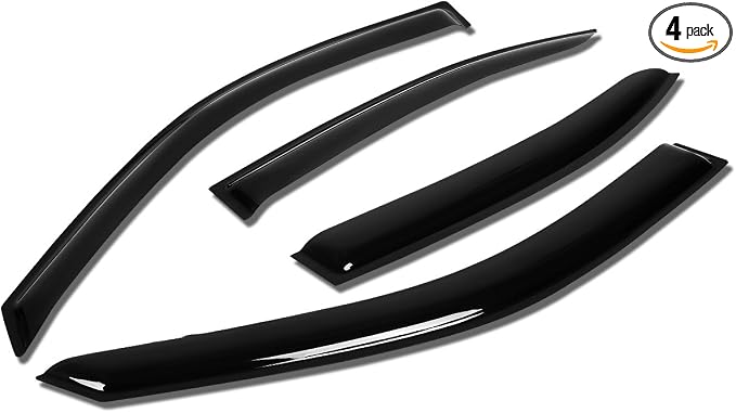 4 PCS Tape on Window Vent Visor Deflector Rain Guard Compatible with 2001-2006 Elantra, Acrylic