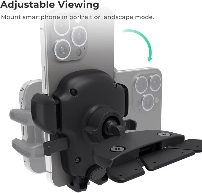 Easy One Touch Signature CD Slot Mount - Universal Car Phone Holder for iPhone, Google, Samsung, Moto, LG, and all other Smartphones