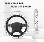 4th of July American Flag Steering Wheel Covers Universal 15 Inch Non Slip Neoprene Car Steering Wheel Protector Covers for Men Women