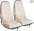 Car Seat Cover Protector Front Seats,for Gym Workout,Running,Swimming,Beach and Hiking,Waterproof Sweat Towel Bucket Seat Covers for Cars SUV Trucks (Off-White, 2Pcs)