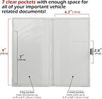 Registration and Insurance Card Holder - Car Organizer - White | Vehicle Glove Box Document Organizer, Auto Essential Paperwork Holder for Contact Information Cards, Interior Car Accessories