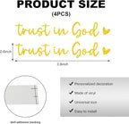 4PCS Trust in God Rearview Mirror Decals, Automotive Vinyl Rear View Mirror Decorative Stickers, Waterproof Trust in God Stickers for Car Truck Laptop, Car Accessories (Yellow)