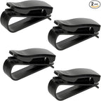 4 PCS Sunglass Holder for Car Sun Visor, Eyeglasses Hanger Mount Visor Organizer with Ticket Card Clip, Universal Glasses Hanger Clip Auto Interior Accessories for Car SUV Truck (4 PCS)