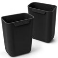 Car Door Trash Can 2 Pack, Black Silicone Garbage Bin for Driver Passenger Door Pocket, Waterproof Auto Waste Container Fits Most Standard Car Door Pockets