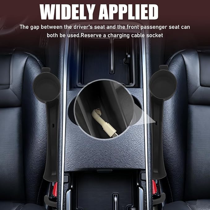 Car Seat Gap Plug with Storage Slot, Car Seat Gap Filler, 2PCS | Auto Gap Filler Organizer with Cup Holder, Universal Carseat Side Gap Filler Strip Between Front Seats & Console for Most Car