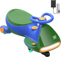 N7 Pro Electric Wiggle Car with Pedal, Rechargeable Battery, CyberWiggle, 2 in 1 Swing Car, 2 Speeds Max 4 Mph, Anti-Rollover, Flashing Wheels, Bluetooth, Ages 3+, 150 Lbs, Green