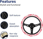 Pink Cartoon Mouse Steering Wheel Cover, Non Slip Polyester Car Wheel Protector for Car SUV Truck, Universal 15 Inch