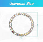 Bling Car Engine Start Ring Decals, 2PCS Crystal Rhinestone Vehicle Push Start Button Cover Sticker, Key Ignition Knob Ring, Sparkling Automotive Interior Accessories (AB Color)