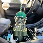 | Starbucks Bear Cup Holder for Car | Universal Car Drink Holder Expander | Transparent Bear | Coffee Cup Travel Mug Water Bottle (Green)