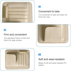Car Sun Visor Organizer, PU Leather Vehicle Visor Document Storage Pocket for Sunglass Card Pen, Multifunctional Automotive Interior Holder Accessories, Universal Fit (Beige)