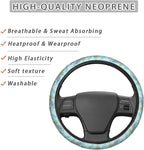 Cartoon Florida Manatee Mother and Baby Steering Wheel Covers Anti-Slip Elasticity Car Accessories Steering Wheel Protector Universal 15 Inch for Cars SUV Vehicle Truck