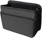 Car Trash Can, Foldable Waterproof Leather Trash Bin Garbage Organizer, Multi-Pocket Mini Hanging Storage Container, Universal Auto Interior Accessories for Cars, SUVs, Trucks (Black)