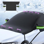 Large Car Windshield Cover for Ice and Snow,Automotive Windshield Snow Covers with Side Window & Rearview Mirror Protector,Winter Magnetic Windshield Frost Cover,Universal for Most Vehicle,Car,SUV