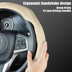 Mandark Car Steering Wheel Cover, Suede Sport Vehicle Steer Wheel Protector Fitting 15 Inch, Non-Slip Comfortable Automotive Interior Decoration Accessories, Universal for Most Cars (Light Yellow)