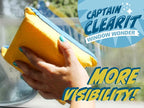 Captain Clearit Window Cleaner Sponge for Windshields, 2 Pack | Car window cleaner tool, non-scratch sponge for fog, steam, condensation, mirrors, glass, boats and bathroom surfaces