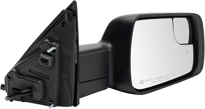 Passenger Side Power Folding Mirror Heated Memory Blind Spot Indicator Smooth Black Compatible with 2019-2022 Ram 1500 CH1321477