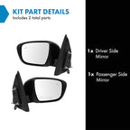 Driver & Passenger Side Power Mirror Set Smooth Black without Heat with Blind Spot Indicator Compatible with 2022-2023 Nissan Frontier NI1320338 NI1321338