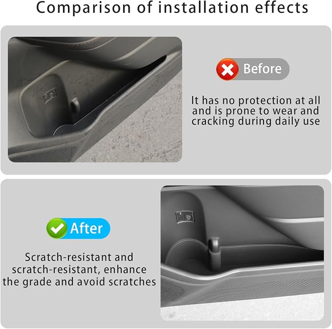 Car Door Organizer Tray for Forester 2025 2026 Accessories Front & Rear Door Pocket Inner Organizer Trays TPE for Forester Accessories 4PCS