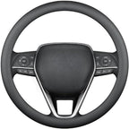 Nappa Premium Leather car Steering Wheel Cover, Non-Slip, Breathable, Universal 15 inches, Black.