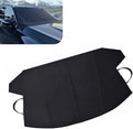 Windshield Cover for Ice and Snow, 75" x 47.25" Heavy Duty 600D Oxford Fabric Protector, Windproof Anti-theft Car Windshield Cover, Universal for Cars SUVs Trucks (Black)